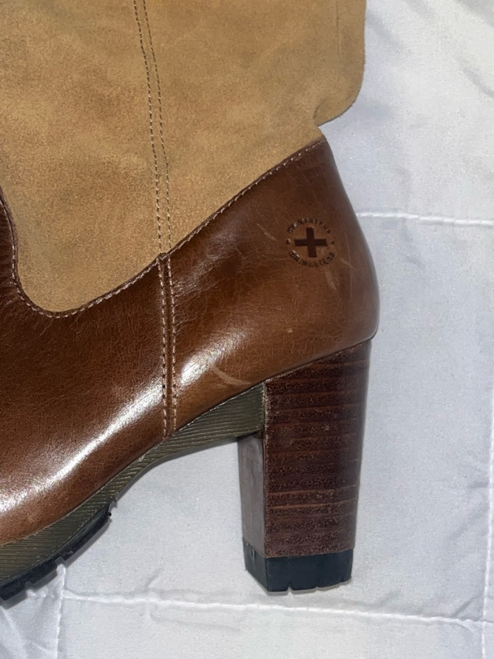 Doc Martens Josie Tan and Biscuit Knee-High Boots Block Herl Womens Size 7 RARE! - Picture 5 of 8